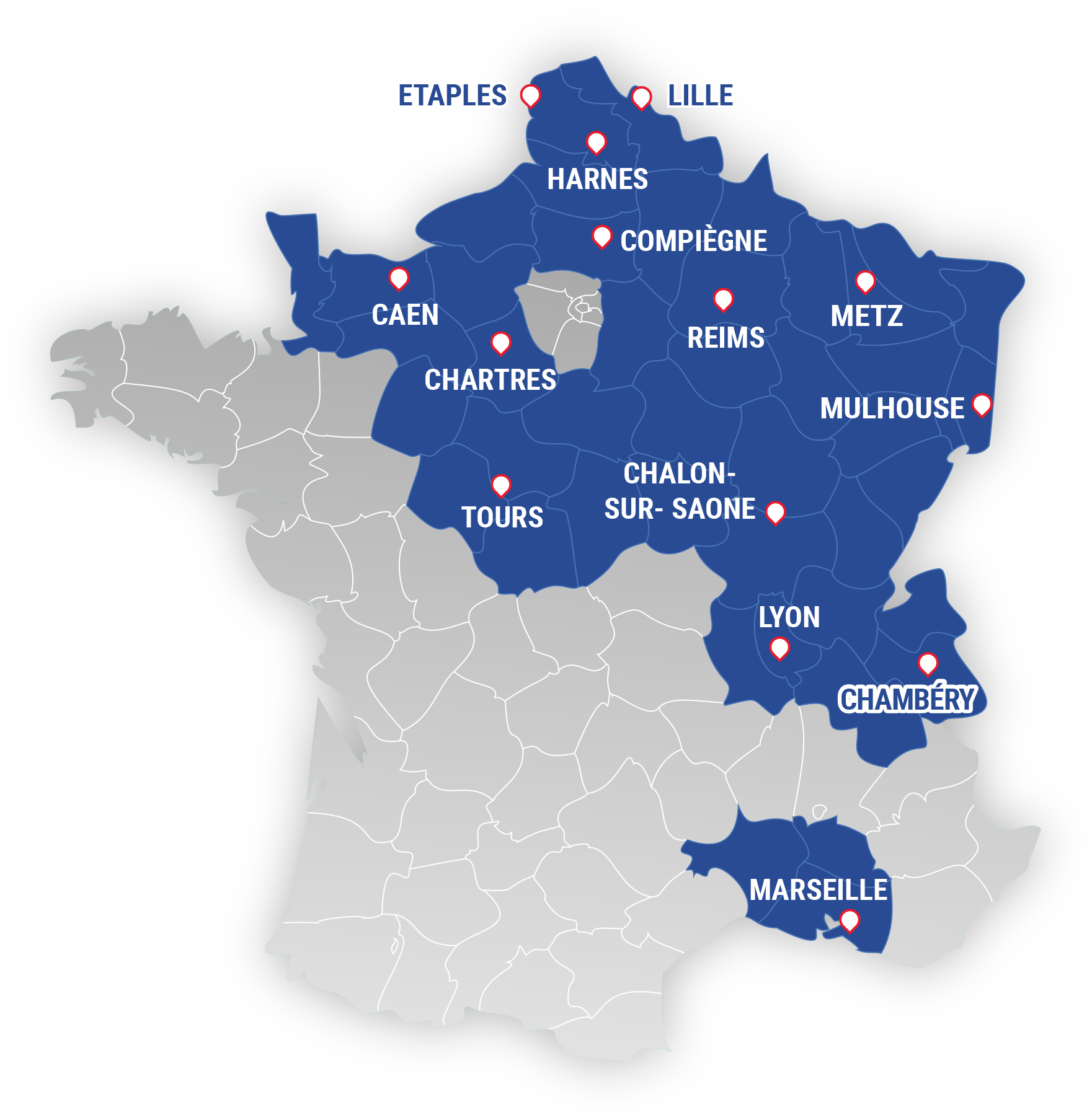 Carte des agences